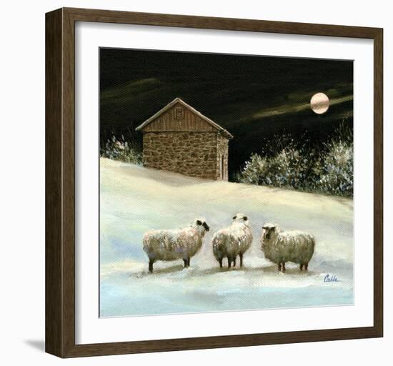 January Fleece-Jerry Cable-Framed Art Print