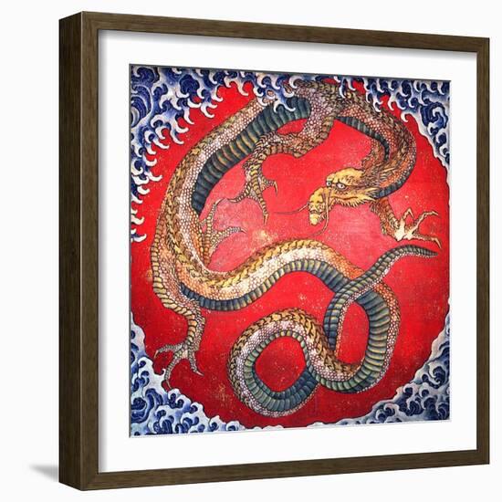 Japan: A Japanese Dragon. Katsushika Hokusai (1760-1849)-Katsushika Hokusai-Framed Giclee Print