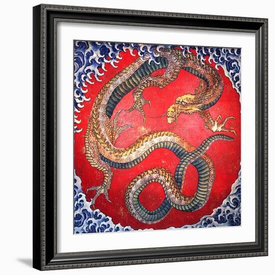 Japan: A Japanese Dragon. Katsushika Hokusai (1760-1849)-Katsushika Hokusai-Framed Giclee Print