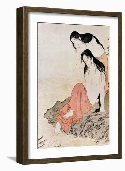 Japan: Abalone Divers-Kitagawa Utamaro-Framed Giclee Print