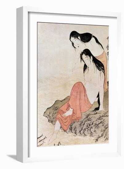 Japan: Abalone Divers-Kitagawa Utamaro-Framed Giclee Print