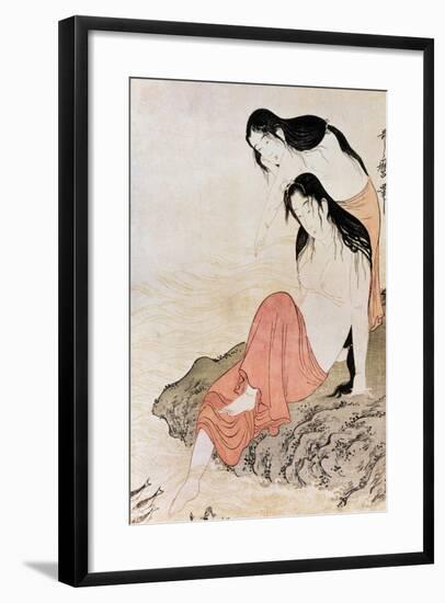Japan: Abalone Divers-Kitagawa Utamaro-Framed Giclee Print