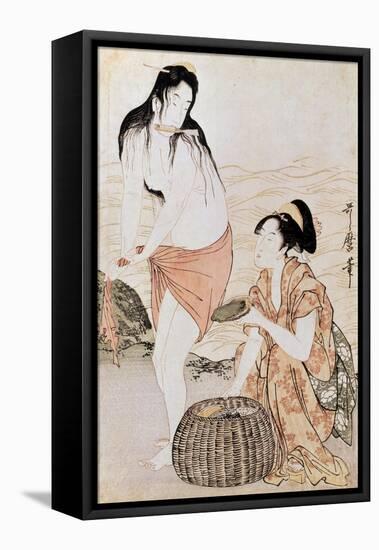 Japan: Abalone Divers-Kitagawa Utamaro-Framed Premier Image Canvas