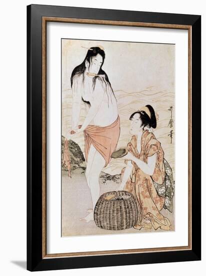 Japan: Abalone Divers-Kitagawa Utamaro-Framed Giclee Print