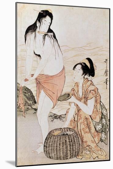Japan: Abalone Divers-Kitagawa Utamaro-Mounted Giclee Print