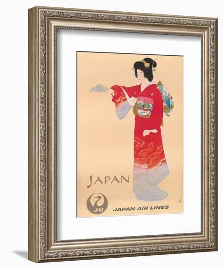 Japan Air Lines, Geisha c.1950’s-Mitsumura-Framed Art Print