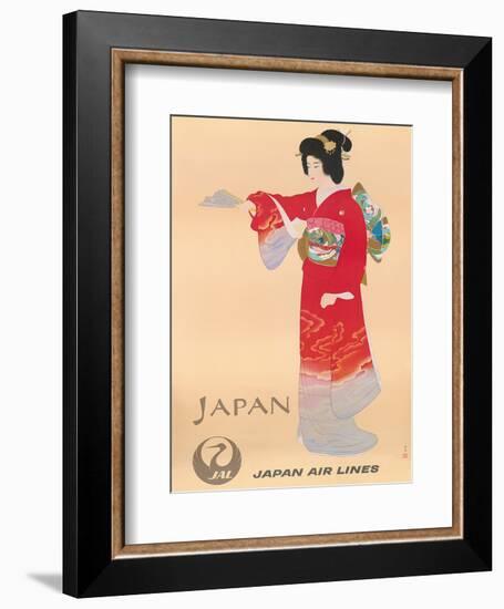 Japan Air Lines, Geisha c.1950’s-Mitsumura-Framed Art Print