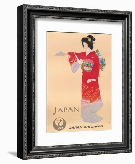 Japan Air Lines, Geisha c.1950’s-Mitsumura-Framed Art Print