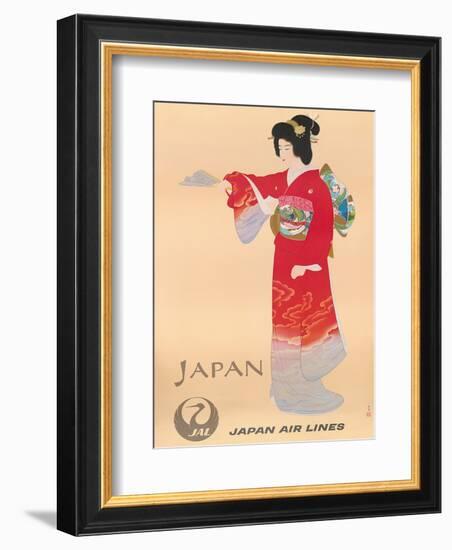 Japan Air Lines, Geisha c.1950’s-Mitsumura-Framed Art Print