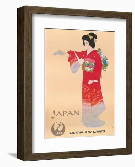 Japan Air Lines, Geisha c.1950’s-Mitsumura-Framed Art Print