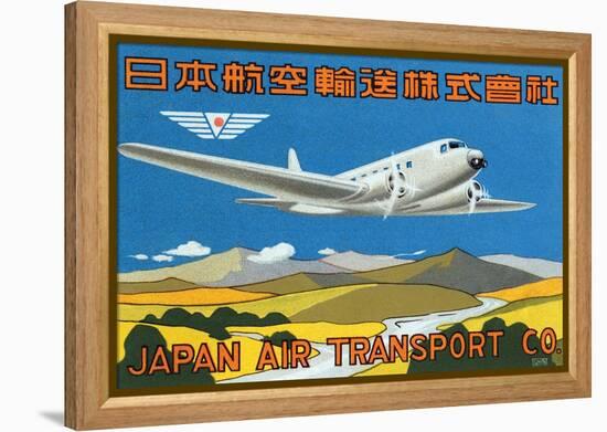 Japan Air Transport Label-null-Framed Stretched Canvas