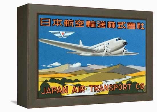 Japan Air Transport Label-null-Framed Stretched Canvas