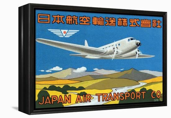 Japan Air Transport Label-null-Framed Stretched Canvas