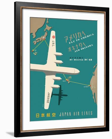 Japan Airlines: Fly to America-null-Framed Giclee Print