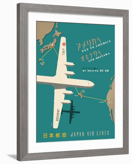 Japan Airlines: Fly to America-null-Framed Giclee Print