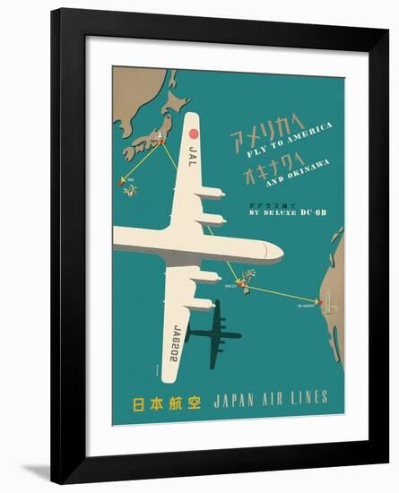 Japan Airlines: Fly to America-null-Framed Giclee Print