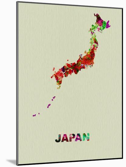 Japan Color Splatter Map-NaxArt-Mounted Art Print