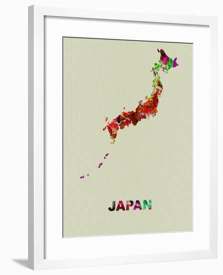 Japan Color Splatter Map-NaxArt-Framed Art Print