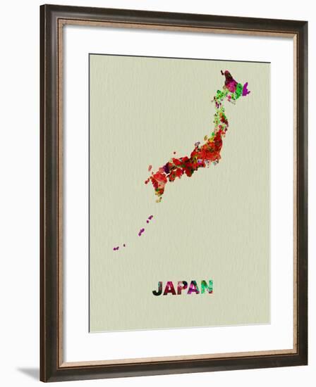 Japan Color Splatter Map-NaxArt-Framed Art Print