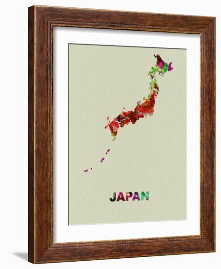 Japan Color Splatter Map-NaxArt-Framed Art Print