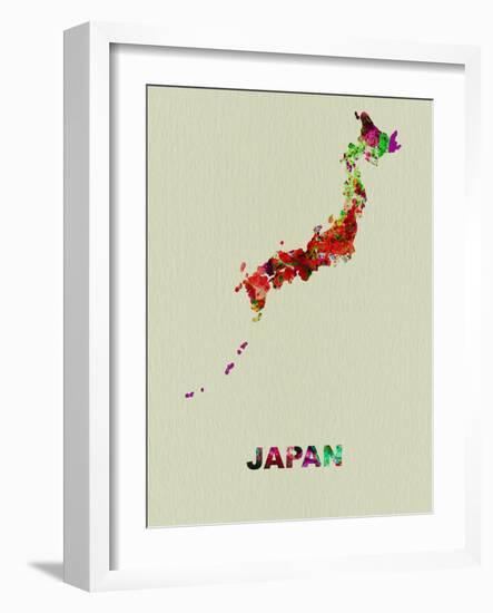 Japan Color Splatter Map-NaxArt-Framed Art Print