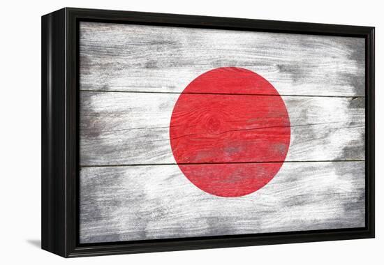 Japan Country Flag - Barnwood Painting-Lantern Press-Framed Stretched Canvas