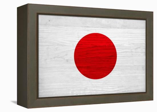 Japan Flag Design with Wood Patterning - Flags of the World Series-Philippe Hugonnard-Framed Stretched Canvas