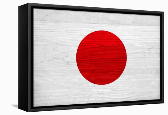 Japan Flag Design with Wood Patterning - Flags of the World Series-Philippe Hugonnard-Framed Stretched Canvas