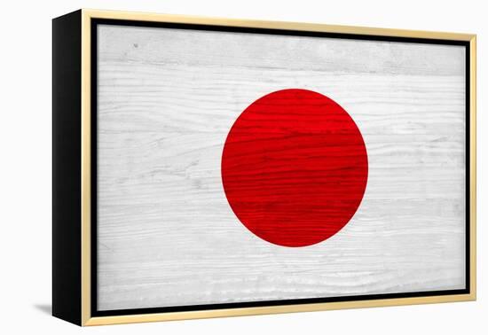 Japan Flag Design with Wood Patterning - Flags of the World Series-Philippe Hugonnard-Framed Stretched Canvas