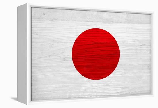 Japan Flag Design with Wood Patterning - Flags of the World Series-Philippe Hugonnard-Framed Stretched Canvas