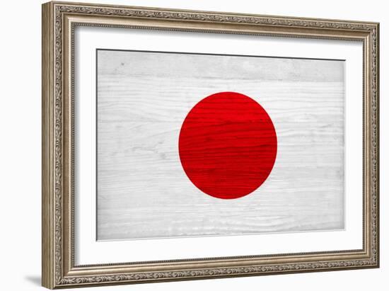 Japan Flag Design with Wood Patterning - Flags of the World Series-Philippe Hugonnard-Framed Art Print