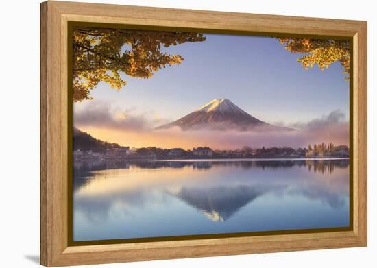 Japan, Fuji - Hakone - Izu National Park, Mt Fuji and Kawaguchi Ko Lake-Michele Falzone-Framed Premier Image Canvas