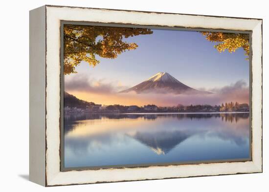 Japan, Fuji - Hakone - Izu National Park, Mt Fuji and Kawaguchi Ko Lake-Michele Falzone-Framed Premier Image Canvas