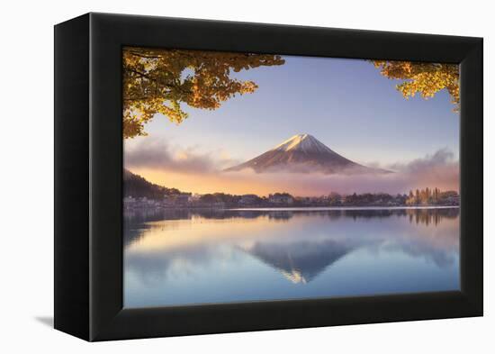 Japan, Fuji - Hakone - Izu National Park, Mt Fuji and Kawaguchi Ko Lake-Michele Falzone-Framed Premier Image Canvas
