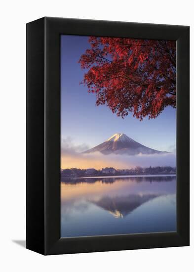 Japan, Fuji - Hakone - Izu National Park, Mt Fuji and Kawaguchi Ko Lake-Michele Falzone-Framed Premier Image Canvas