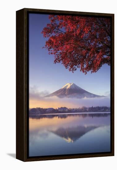 Japan, Fuji - Hakone - Izu National Park, Mt Fuji and Kawaguchi Ko Lake-Michele Falzone-Framed Premier Image Canvas