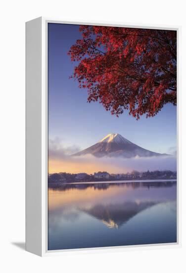 Japan, Fuji - Hakone - Izu National Park, Mt Fuji and Kawaguchi Ko Lake-Michele Falzone-Framed Premier Image Canvas