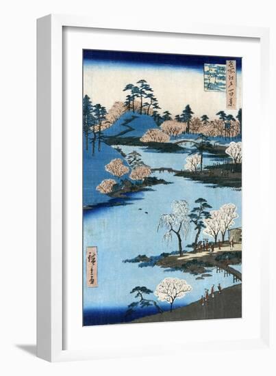 Japan: Hachiman Shrine, 1857-Ando Hiroshige-Framed Premium Giclee Print