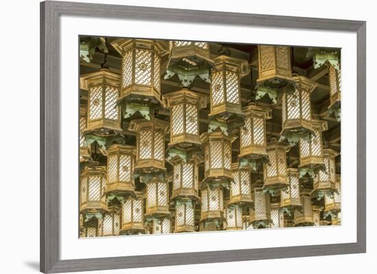 Japan, Hiroshima, Daisho-in Temple, Hakkaku Manpuku Hall, Lanterns-Rob Tilley-Framed Premium Photographic Print