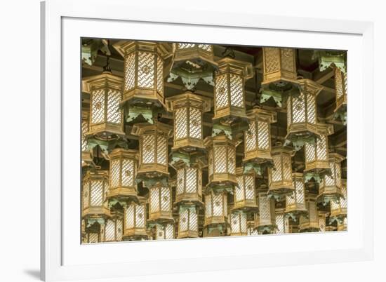 Japan, Hiroshima, Daisho-in Temple, Hakkaku Manpuku Hall, Lanterns-Rob Tilley-Framed Premium Photographic Print