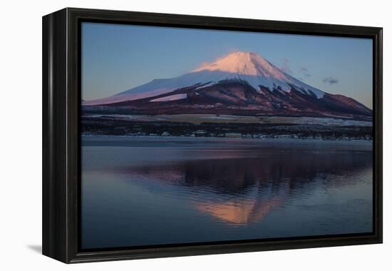 Japan, Honshu Island. Mt. Fuji and lake at sunrise.-Jaynes Gallery-Framed Premier Image Canvas