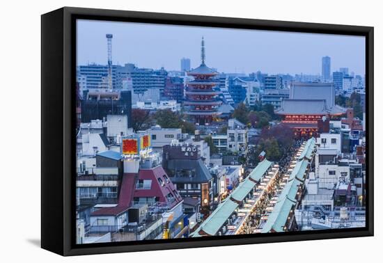 Japan, Honshu, Tokyo, Asakusa,  Nakamise Shopping Street and Sensoji Temple aka Asakusa Kannon Temp-Steve Vidler-Framed Premier Image Canvas