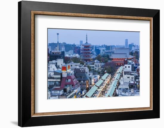 Japan, Honshu, Tokyo, Asakusa,  Nakamise Shopping Street and Sensoji Temple aka Asakusa Kannon Temp-Steve Vidler-Framed Photographic Print