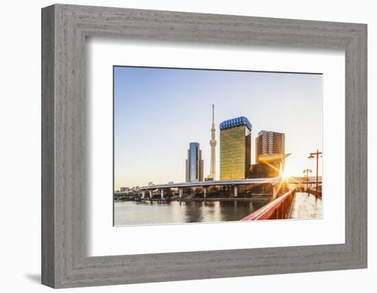 Japan, Honshu, Tokyo, Asakusa, Sumida River and Tokyo Sky Tree-Steve Vidler-Framed Photographic Print