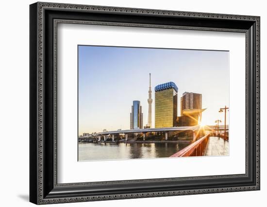 Japan, Honshu, Tokyo, Asakusa, Sumida River and Tokyo Sky Tree-Steve Vidler-Framed Photographic Print