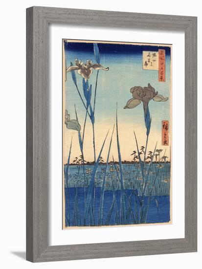 Japan: Iris Garden, 1857-Ando Hiroshige-Framed Giclee Print