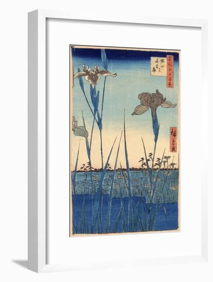 Japan: Iris Garden, 1857-Ando Hiroshige-Framed Giclee Print