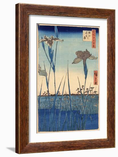 Japan: Iris Garden, 1857-Ando Hiroshige-Framed Giclee Print