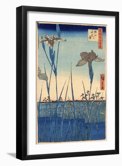 Japan: Iris Garden, 1857-Ando Hiroshige-Framed Giclee Print