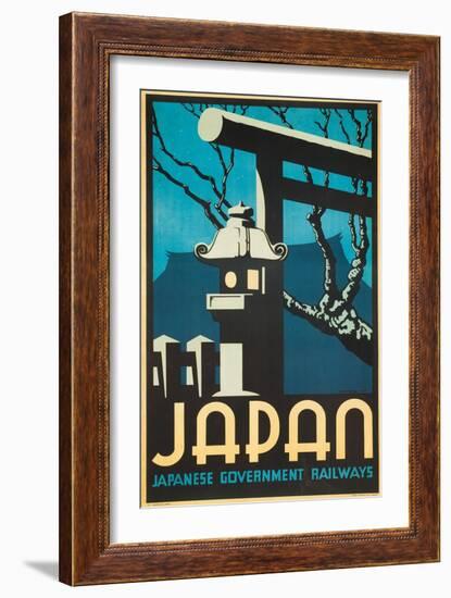 Japan Japanese Government Railways Poster-P. Irwin Brown-Framed Giclee Print